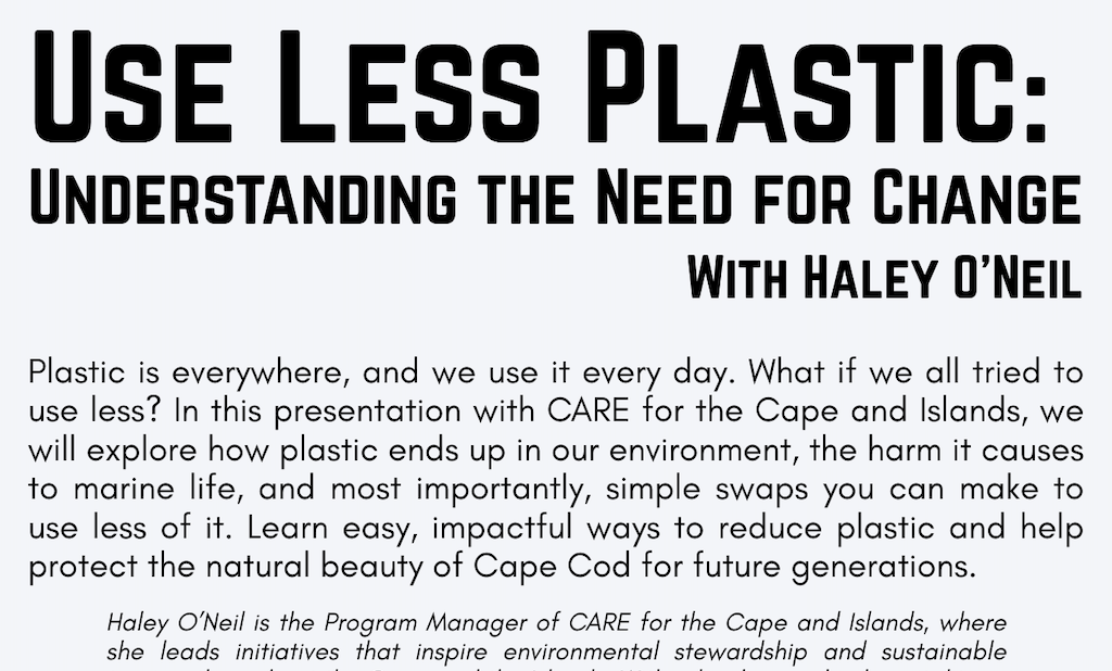 Apr 27: Use Less Plastic: Understanding the Need for Change